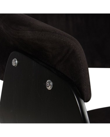 Chaise accoudoirs velours noir