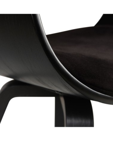Chaise accoudoirs velours noir