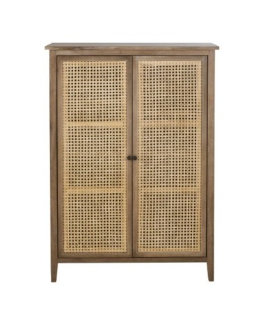 Cabinet de rangement cannage rotin 2 portes