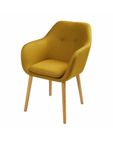 Fauteuil vintage jaune olive