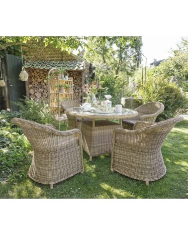 Fauteuil à dîner de jardin en résine tressée