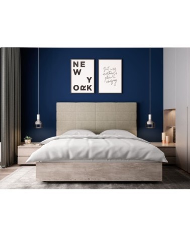 Tête de lit en tissu - beige - 140 cm