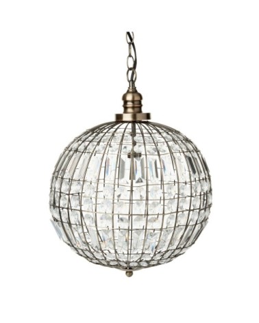 Suspension boule à pampilles et métal