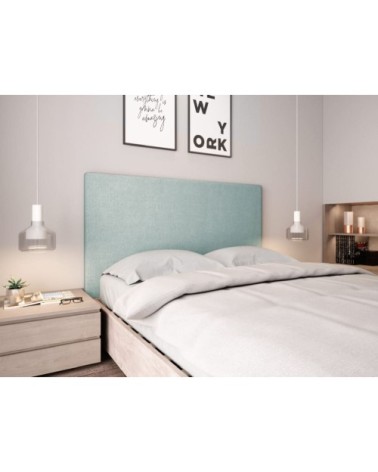 Tête de lit lisse en tissu - bleu clair - 140 cm
