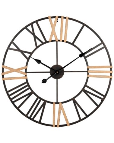 Horloge en métal marron, noir et beige D60