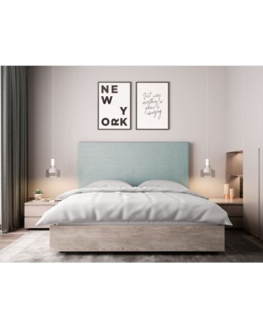 Tête de lit lisse en tissu - bleu clair - 140 cm