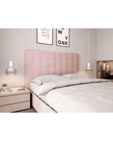 Tête de lit capitonnée en tissu - rose - 140 cm