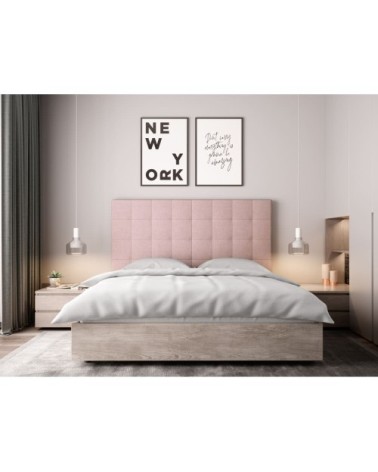 Tête de lit capitonnée en tissu - rose - 140 cm