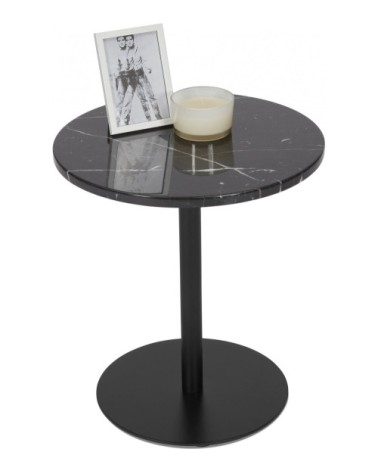 Table basse design ronde couleur noir d45cm