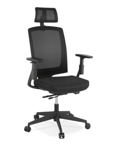 Fauteuil de bureau réglable rembourré couleur noir