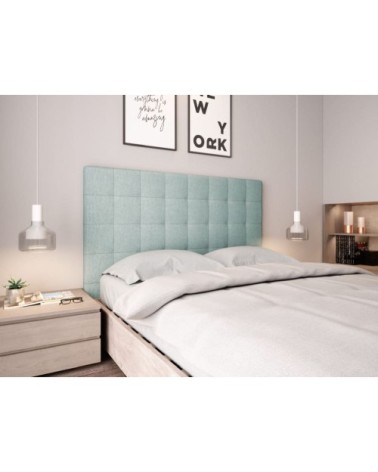 Tête de lit capitonnée en tissu - bleu clair - 140 cm