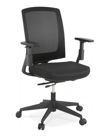 Fauteuil de bureau réglable rembourré couleur noir