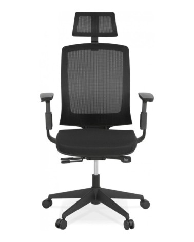 Fauteuil de bureau réglable rembourré couleur noir