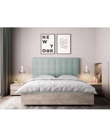 Tête de lit capitonnée en tissu - bleu clair - 140 cm