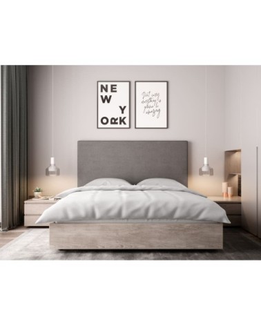 Tête de lit lisse en tissu - gris - 160 cm