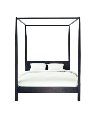 Lit à baldaquin en acacia massif 160x200