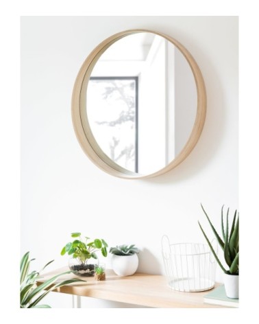 Miroir rond beige D70