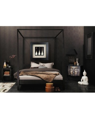 Lit à baldaquin en acacia massif 160x200