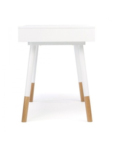 Bureau design bois et blanc 1 tiroir blanc