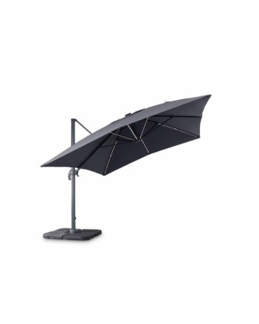 Parasol déporté solaire LED gris 3x4m