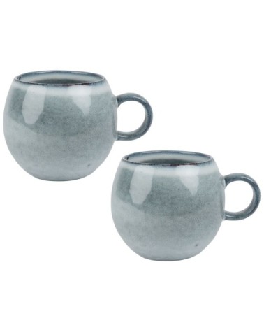 Mug en grès bleu gris