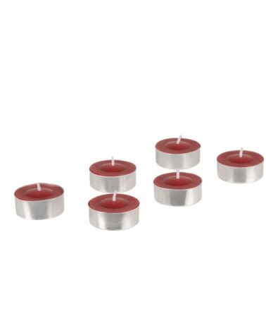 Bougies chauffe-plat rouges (x6)