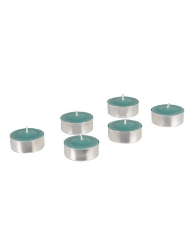 Bougies chauffe-plat turquoise (x6)