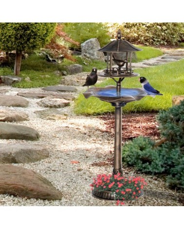 Bain d'oiseaux abreuvoir oiseaux polypropylène bronze antique