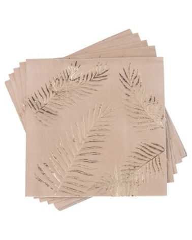 Serviettes en papier imprimé feuilles dorées