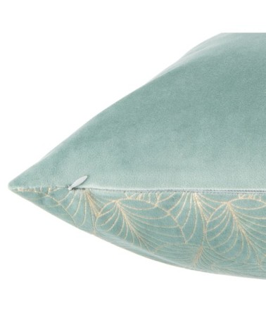 Coussin en velours bleu imprimé doré 45x45