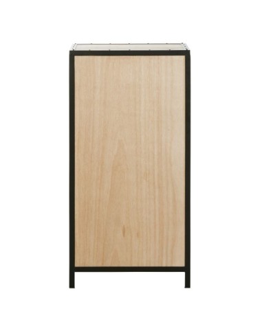 Semainier industriel 6 tiroirs en métal noir et bois de sapin