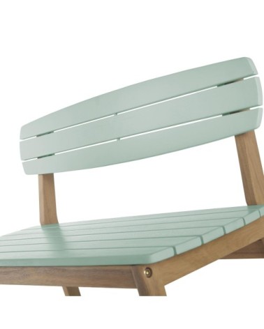 Banc de jardin enfant en acacia massif vert pastel