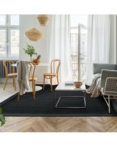 Tapis en jute noir 160x230