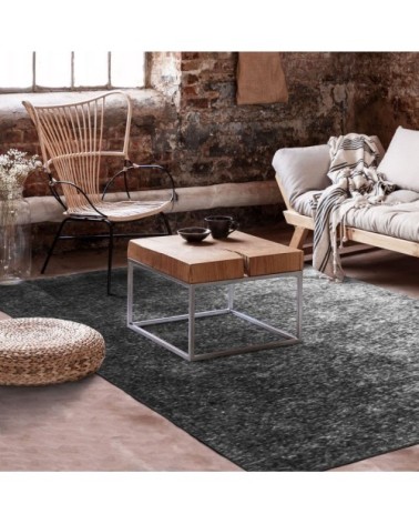 Tapis texturé vintage noir cendré 120x170