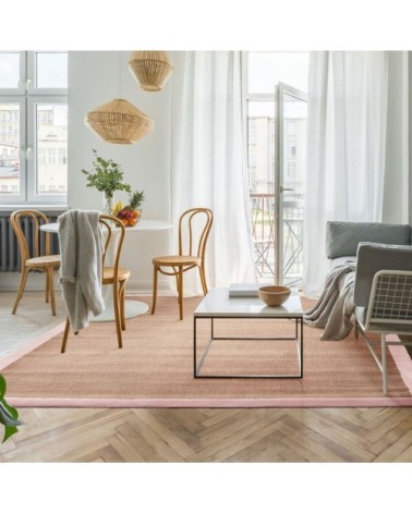 Tapis en jute rose poudré 160x230