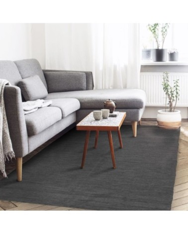 Tapis en laine gris foncé 120x170
