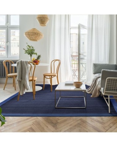 Tapis en jute bleu foncé 160x230