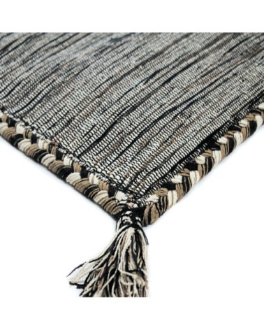 Tapis 100% coton tissé et tressé marron 160x230