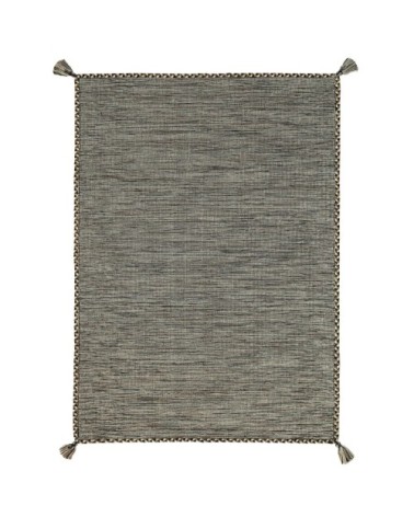 Tapis 100% coton tissé et tressé marron 190x290