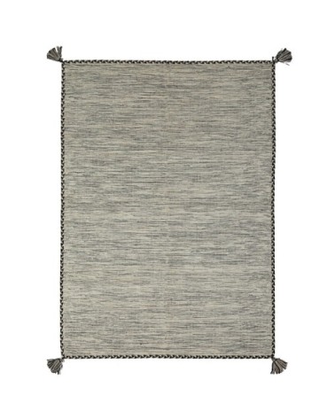 Tapis 100% coton tissé et tressé blanc 160x230