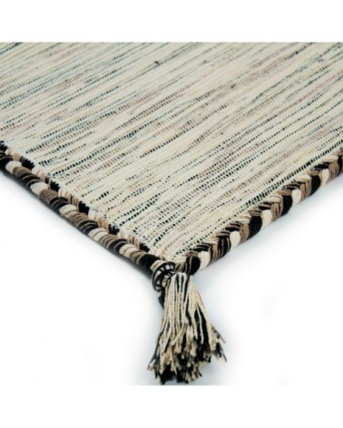 Tapis 100% coton tissé et tressé blanc 160x230