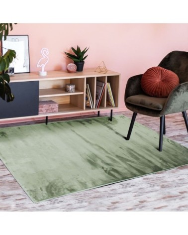 Tapis extra-doux effet velours vert clair 120x170