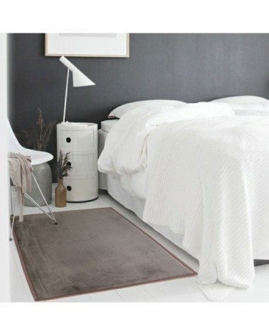 Tapis aspect velours extra-doux taupe 60x90