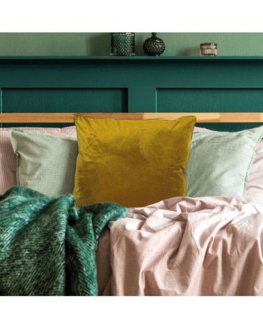 Coussin en velours jaune 70x70