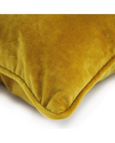 Coussin en velours jaune 70x70