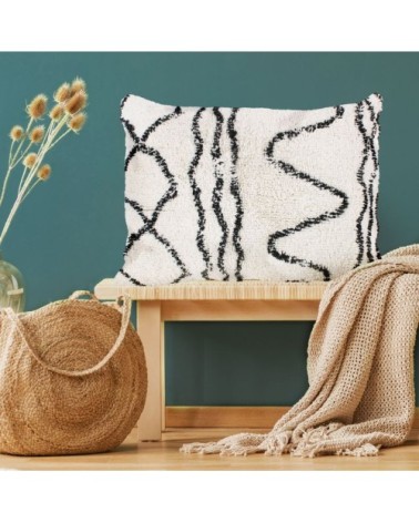 Coussin effet vintage naturel 60x80