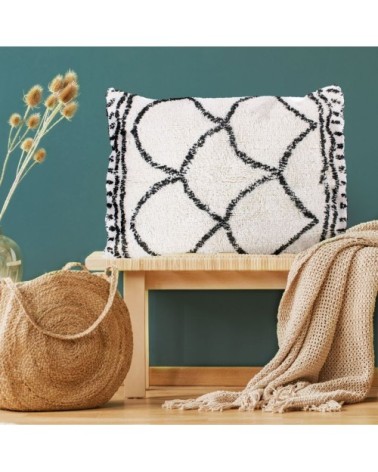 Coussin effet vintage naturel 60x80