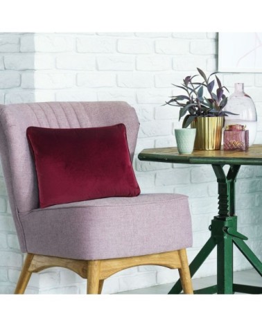 Coussin en velours rouge bourgogne 60x40