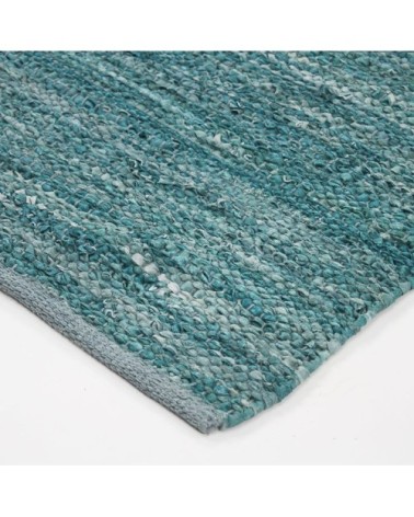 Tapis en cuir tressé bleu clair 160x230