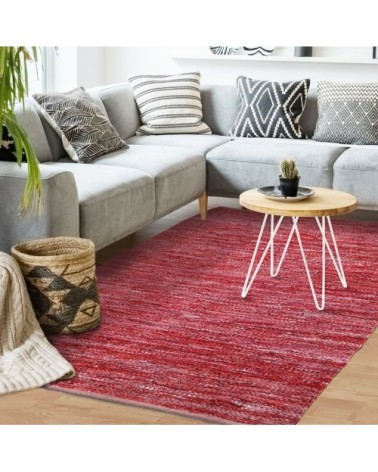 Tapis en cuir tressé burgundy 160x230